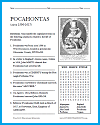 Pocahontas Bellwork Puzzle Worksheet