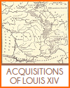 Map of the Acquisitions of Louis XIV of France