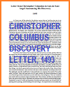 Letter from Christopher Columbus on Discovery, 1493