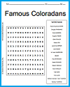Famous Coloradans Word Search Puzzle