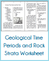 Geological Time Periods and Rock Strata Worksheet