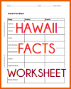 Hawaii State Facts Research Worksheet