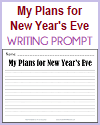 My Plans for New Year's Eve K-3 Lined Writing Prompt