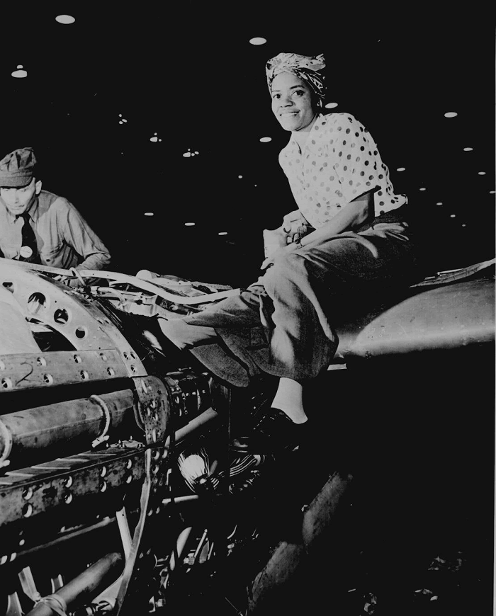 Black Woman Riveter in World War II