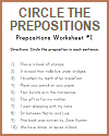 Circle the Prepositions Worksheets