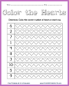 Color the Hearts Worksheet