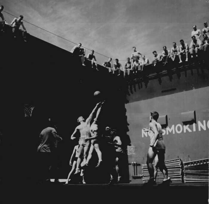 American Sailors Playing Basketball During World War II