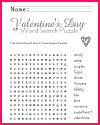 Valentine's Day Word Search Puzzle