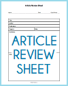 Article Review Sheet