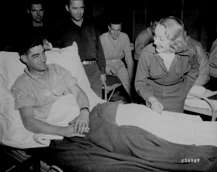 Marlene Dietrich Visits Hospitalized GIs