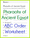 Egyptian Pharaohs in ABC Order