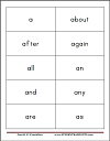 Fry's 300 Instant Vocabulary Sight Words Printable Flashcards for Kindergarten