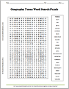 Geography Terms Word Search Puzzle