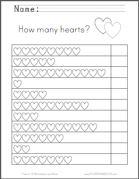Math worksheets how many