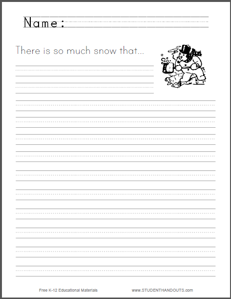 There is so much snow... Writing Prompt - Free to print (PDF file).