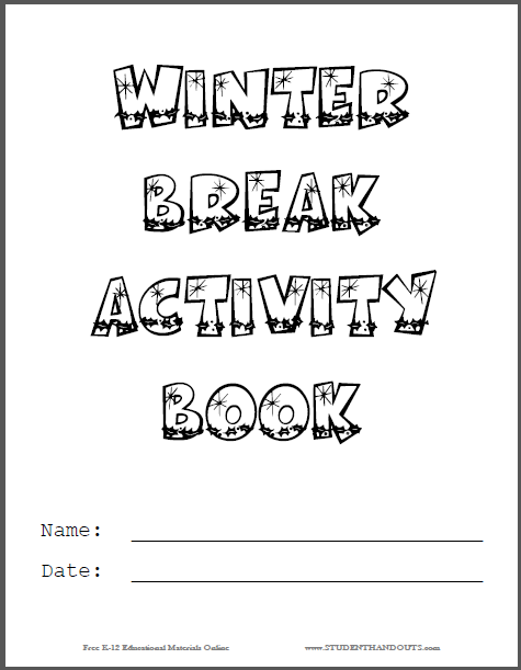 Winter Break DIY Activity Book Cover