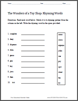 "The Wonders of a Toy Shop" Printables - Free eBook and accompanying worksheets.