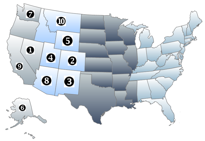 Western States In Other Words Quiz Game - Test your skills and knowledge online for free.