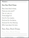 Baa, Baa, Black Sheep Worksheets