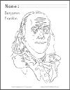 Benjamin Franklin Coloring Sheet