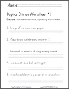 Capital Crimes Capitalization Sentences Worksheet #1