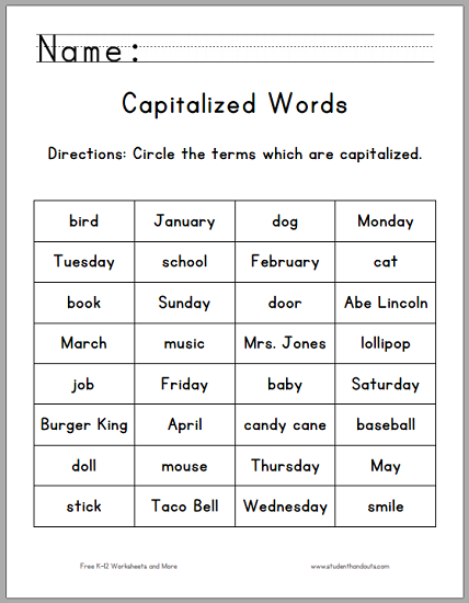 circle-the-capitalized-terms-worksheet-for-grade-one-student-handouts