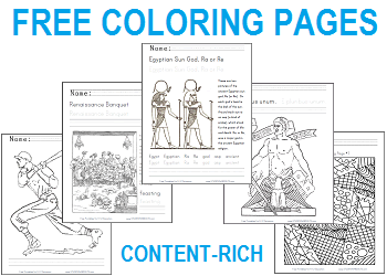 Printable Coloring Pages for Kids - Free to print (PDF files).