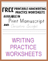 Assortment of Handwriting Practice Worksheets