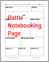 History Battle Notebooking Worksheet Page