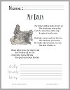 My Dolly Poem Worksheet