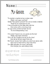 My Grocer Poem Worksheet