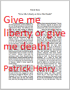 Patrick Henry's "Give Me Liberty or Give Me Death" Speech