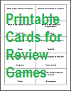 Printable Cards for Review Games