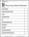 Santa Claus Counting Worksheet for Grades K-1