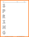 Spring Acrostic Poem Worksheet