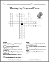 Thanksgiving Crossword Puzzle (Grades 5-8)