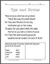 Ups and Downs Poem Worksheet