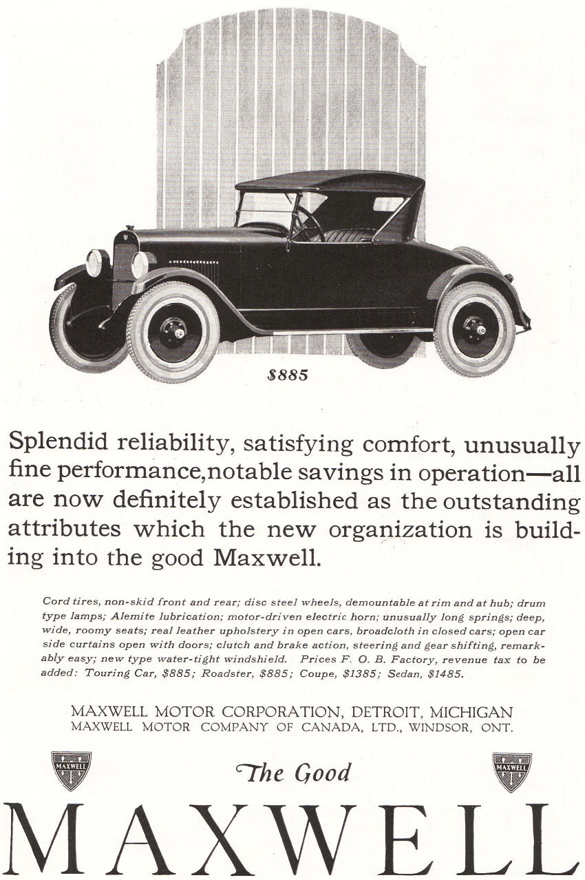 Antique Maxwell Motor Corporation Ad