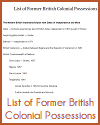 List of Former British Colonial Possessions
