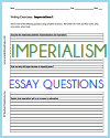 Imperialism Essay Questions Worksheets