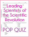 Leading Scientists of the Scientific Revolution Pop Quiz