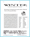 Winter Word Search Puzzle