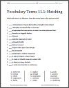 Matching Worksheet 11.1