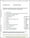 Vocabulary Terms 11.2 Matching Worksheet