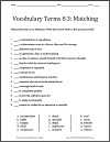 8.3 Matching Worksheet