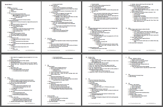 World War II Outline - Free to print (PDF file) timeline-outline for high school World History and United States History students and teachers.