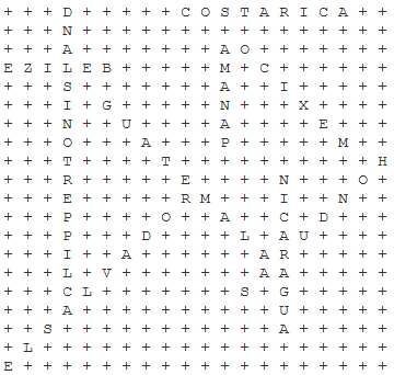 Answer Key for Central American Word Search Puzzle - Worksheet is free to print (PDF file).