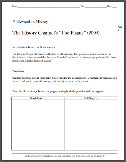 The Plague (2005) Workbook Guide - Free to print (PDF file). These ten pages are better than any single worksheet!