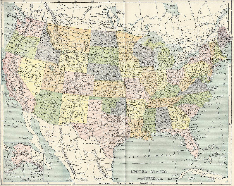 Map of the United States in 1896