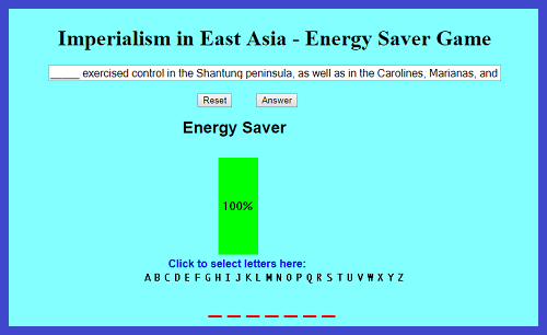 Imperialism in East Asia - Energy Saver Game